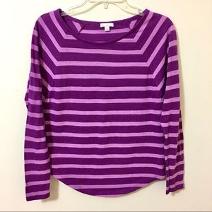 Gap Long Sleeve Top Striped Purple XS